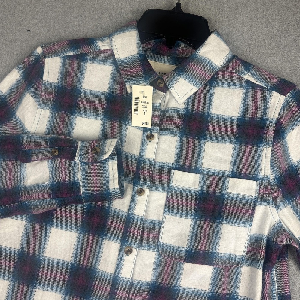 Aéropostale Shirt Womens Small Multicolor Plaid Boyfriend Flannel Button Up NWT
